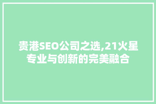 贵港SEO公司之选,21火星专业与创新的完美融合