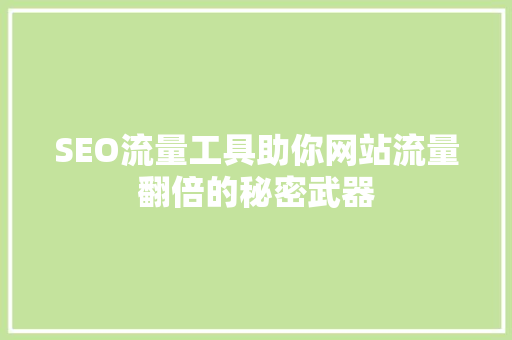 SEO流量工具助你网站流量翻倍的秘密武器