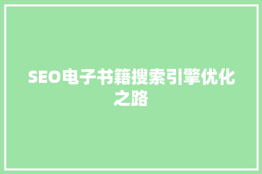 SEO电子书籍搜索引擎优化之路