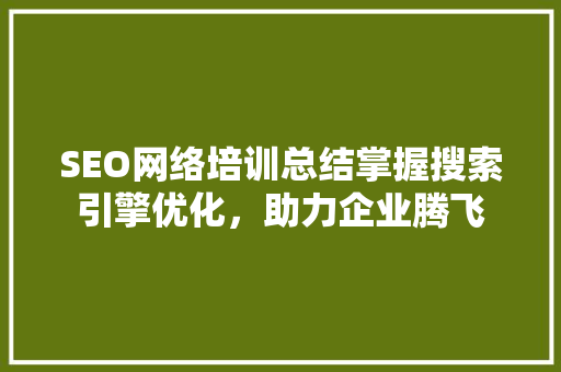 SEO网络培训总结掌握搜索引擎优化，助力企业腾飞