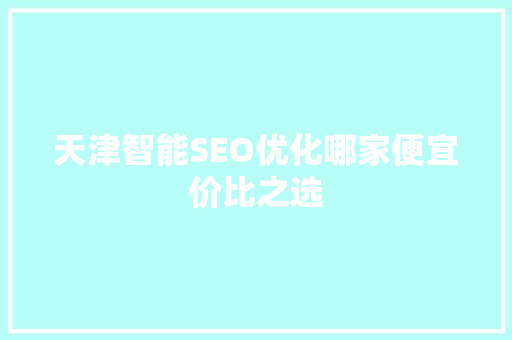 天津智能SEO优化哪家便宜价比之选