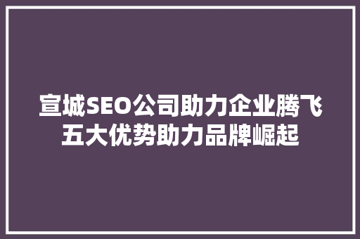 宣城SEO公司助力企业腾飞五大优势助力品牌崛起