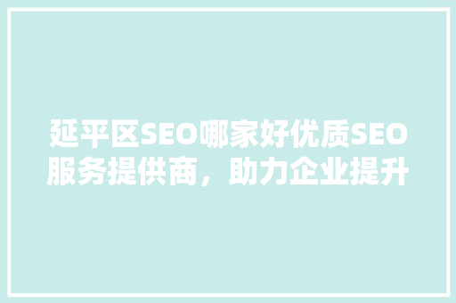 延平区SEO哪家好优质SEO服务提供商，助力企业提升网络影响力