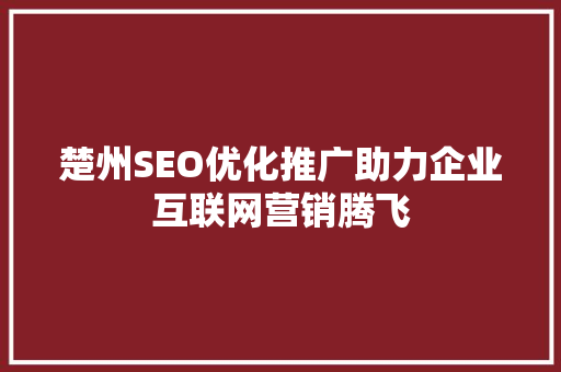 楚州SEO优化推广助力企业互联网营销腾飞