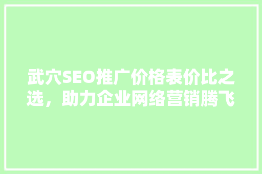 武穴SEO推广价格表价比之选，助力企业网络营销腾飞