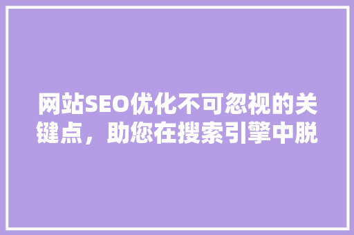 网站SEO优化不可忽视的关键点，助您在搜索引擎中脱颖而出