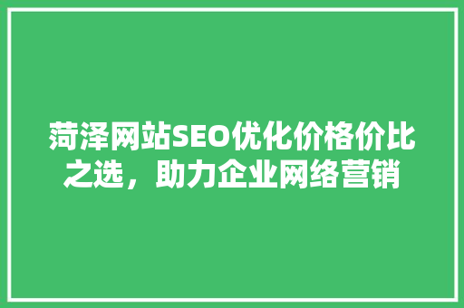 菏泽网站SEO优化价格价比之选，助力企业网络营销