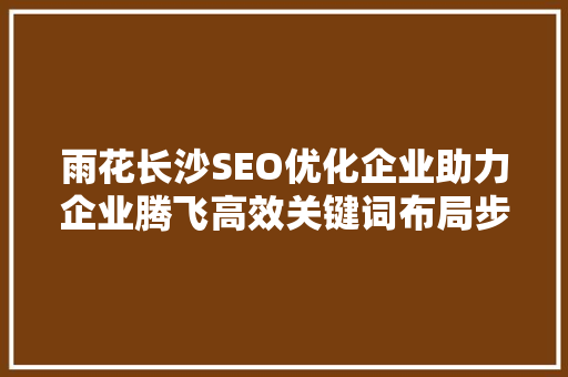 雨花长沙SEO优化企业助力企业腾飞高效关键词布局步骤