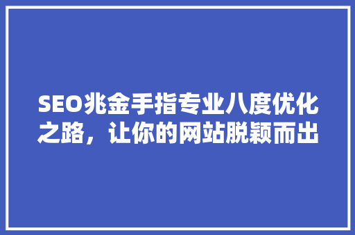 SEO兆金手指专业八度优化之路，让你的网站脱颖而出