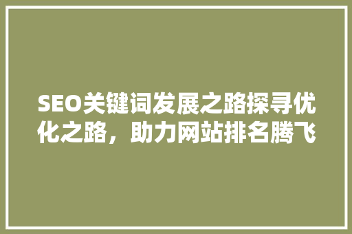 SEO关键词发展之路探寻优化之路，助力网站排名腾飞