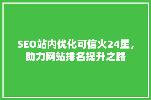 SEO站内优化可信火24星，助力网站排名提升之路