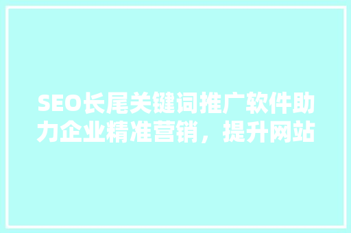 SEO长尾关键词推广软件助力企业精准营销，提升网站流量