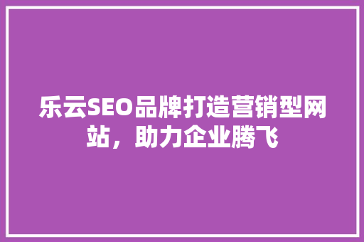 乐云SEO品牌打造营销型网站，助力企业腾飞