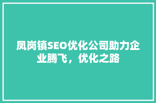 凤岗镇SEO优化公司助力企业腾飞，优化之路