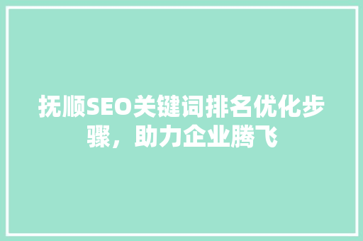 抚顺SEO关键词排名优化步骤，助力企业腾飞  第1张