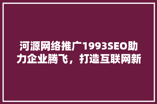 河源网络推广1993SEO助力企业腾飞，打造互联网新纪元