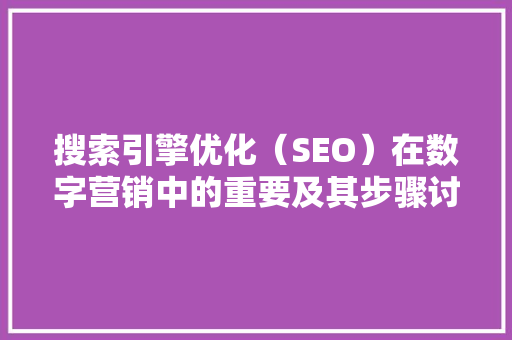 搜索引擎优化（SEO）在数字营销中的重要及其步骤讨论