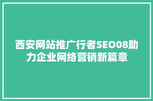 西安网站推广行者SEO08助力企业网络营销新篇章