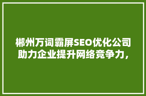 郴州万词霸屏SEO优化公司助力企业提升网络竞争力，实现高效营销  第1张