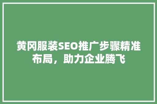 黄冈服装SEO推广步骤精准布局，助力企业腾飞  第1张