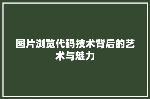 图片浏览代码技术背后的艺术与魅力