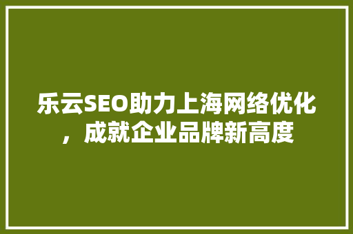 乐云SEO助力上海网络优化，成就企业品牌新高度