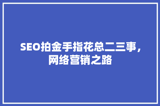 SEO拍金手指花总二三事，网络营销之路