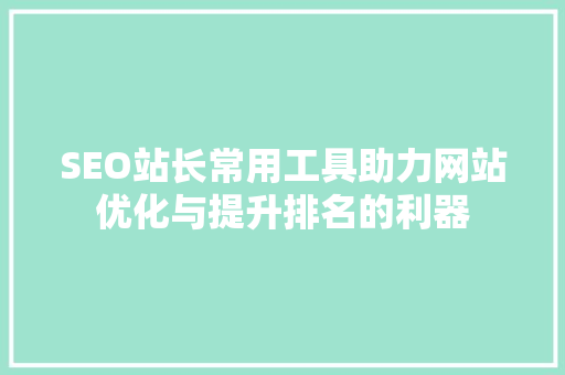 SEO站长常用工具助力网站优化与提升排名的利器