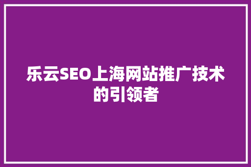 乐云SEO上海网站推广技术的引领者