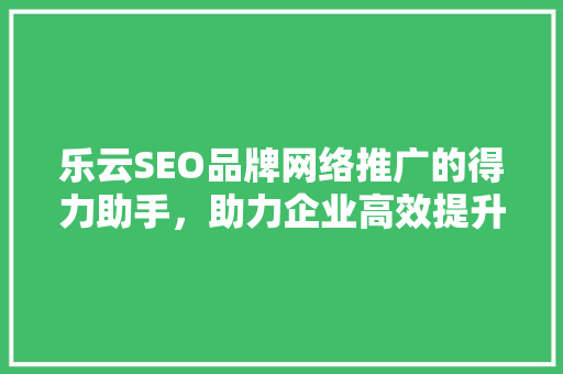 乐云SEO品牌网络推广的得力助手，助力企业高效提升品牌影响力