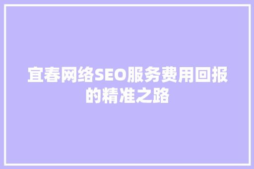 宜春网络SEO服务费用回报的精准之路