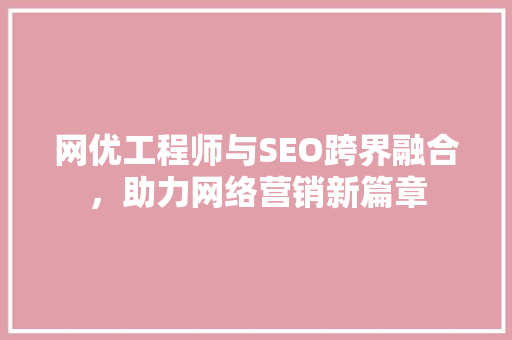 网优工程师与SEO跨界融合，助力网络营销新篇章