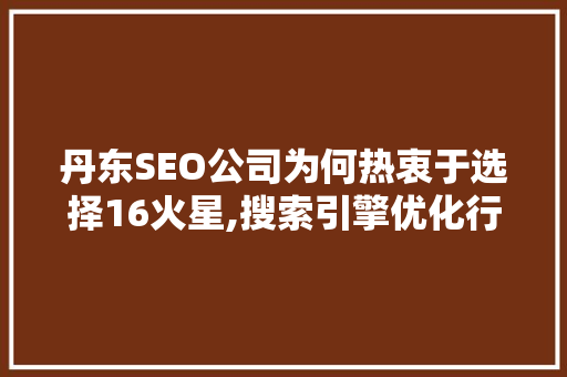 丹东SEO公司为何热衷于选择16火星,搜索引擎优化行业的秘密武器