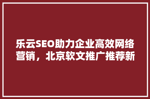 乐云SEO助力企业高效网络营销，北京软文推广推荐新宠