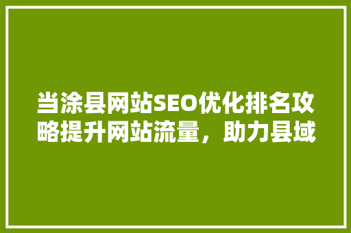 当涂县网站SEO优化排名攻略提升网站流量，助力县域经济发展