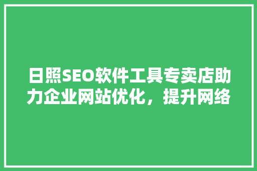 日照SEO软件工具专卖店助力企业网站优化，提升网络曝光度