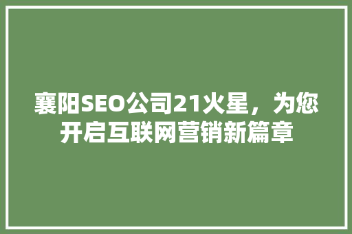 襄阳SEO公司21火星，为您开启互联网营销新篇章