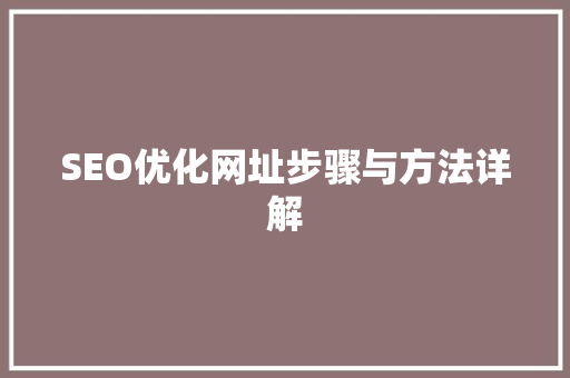SEO优化网址步骤与方法详解