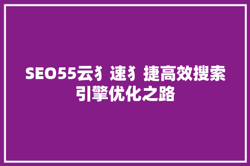 SEO55云犭速犭捷高效搜索引擎优化之路
