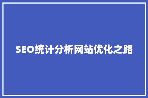 SEO统计分析网站优化之路