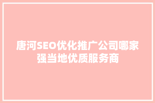 唐河SEO优化推广公司哪家强当地优质服务商