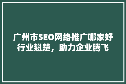 广州市SEO网络推广哪家好行业翘楚，助力企业腾飞