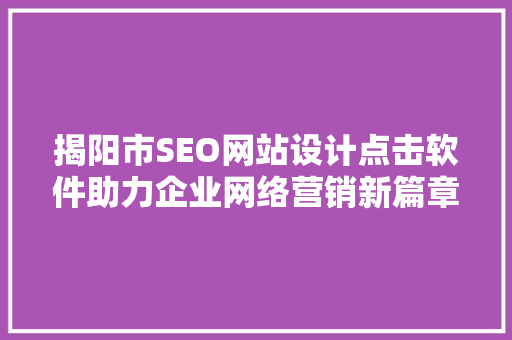 揭阳市SEO网站设计点击软件助力企业网络营销新篇章