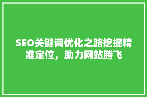 SEO关键词优化之路挖掘精准定位，助力网站腾飞