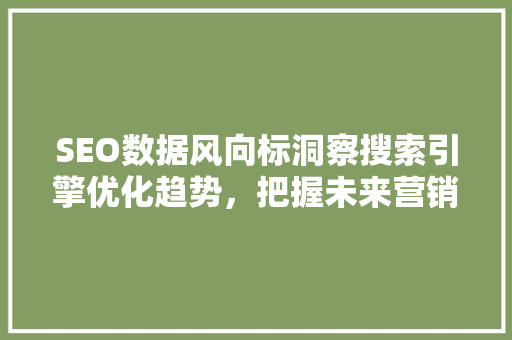 SEO数据风向标洞察搜索引擎优化趋势，把握未来营销风向  第1张