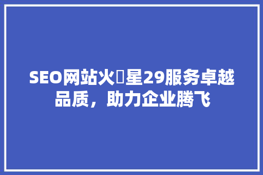 SEO网站火亅星29服务卓越品质，助力企业腾飞