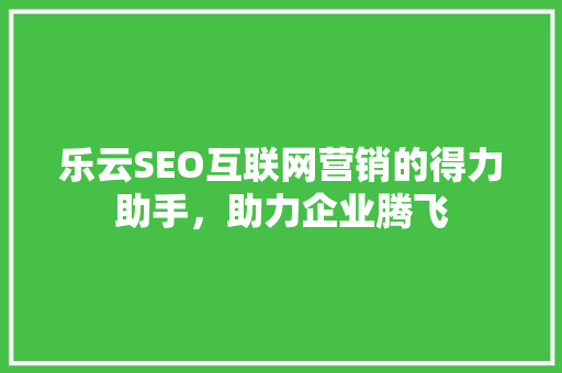 乐云SEO互联网营销的得力助手，助力企业腾飞