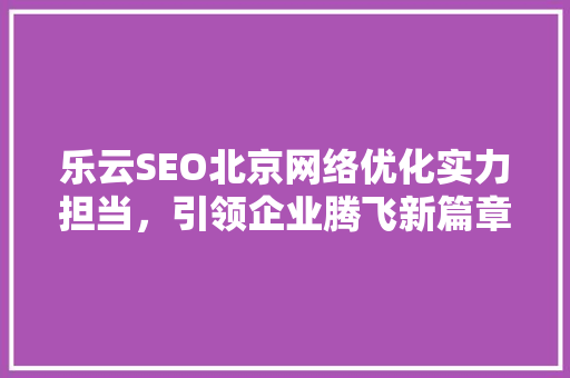乐云SEO北京网络优化实力担当，引领企业腾飞新篇章