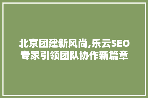 北京团建新风尚,乐云SEO专家引领团队协作新篇章