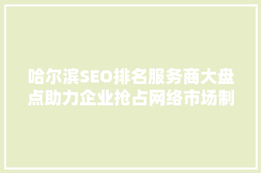 哈尔滨SEO排名服务商大盘点助力企业抢占网络市场制高点